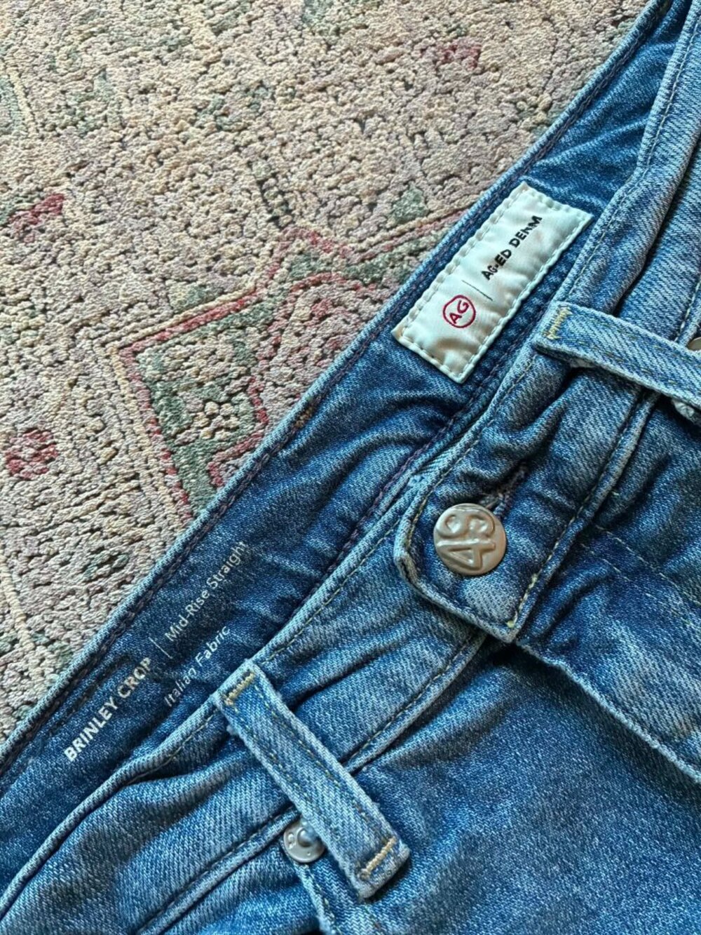 AG Denim Brinley Crop Mid-Rise Straight